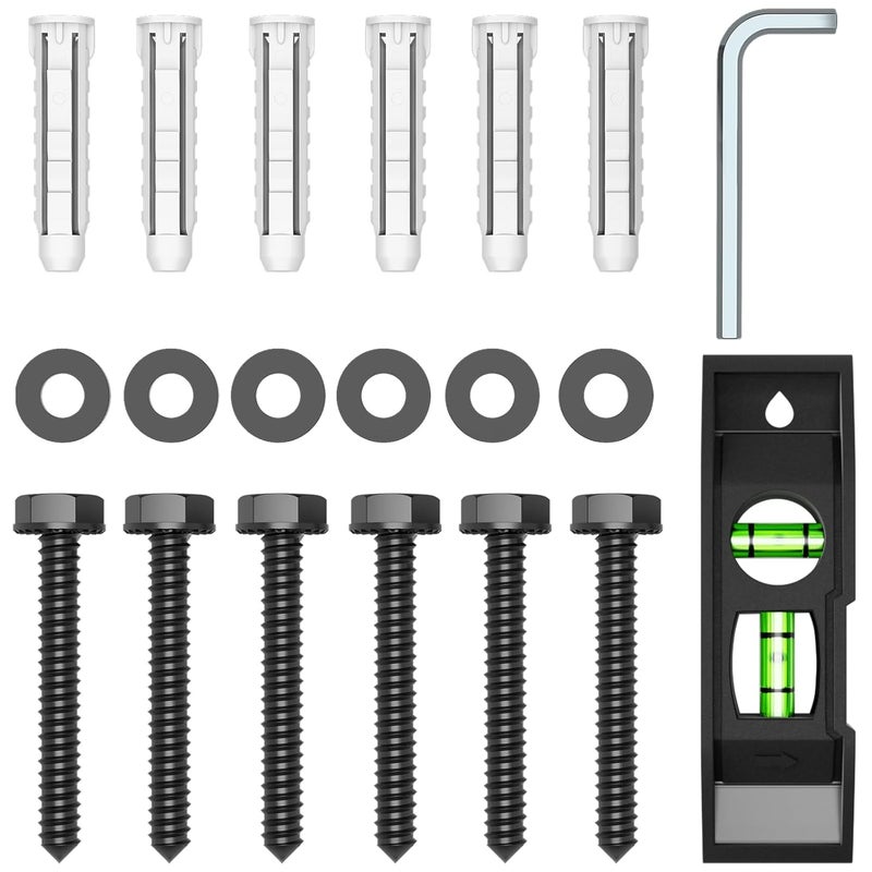 HOME VISION Lag Bolt Kit for TV Wall Mount, Including M7x55mm Lag Bolts, Wall Anchors, Washers, Allen Key, Bubble Level, for Wood Stud/Brick/Concrete Wall Installation - Image 1